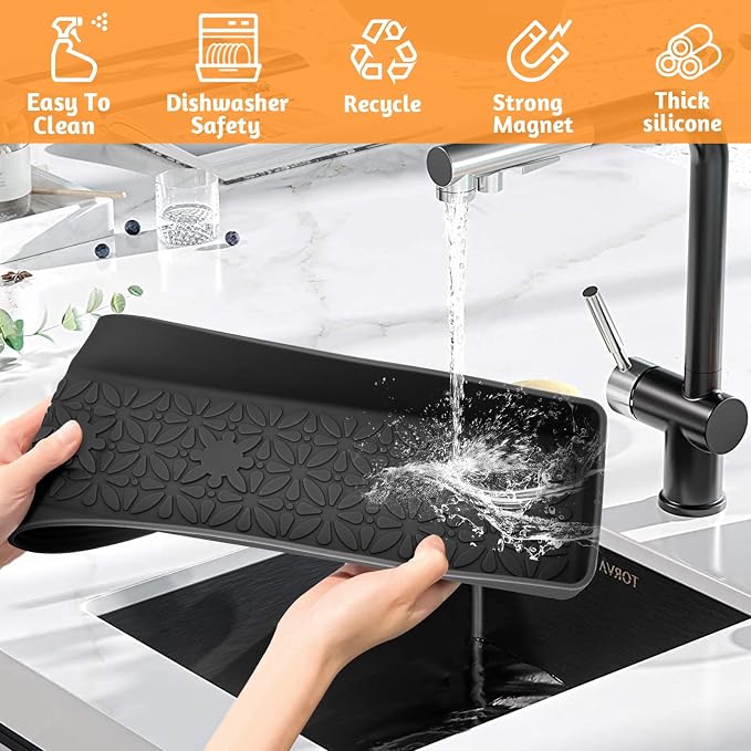 Foeacry Magnetic Stove Top Shelf 30"/24"/20", 3-Piece Silicone Over the Stove Shelf Spice Rack & Spice Organizer — Heat Resistant, No Drill Kitchen Storage Organizer for Gas & Electric Stoves