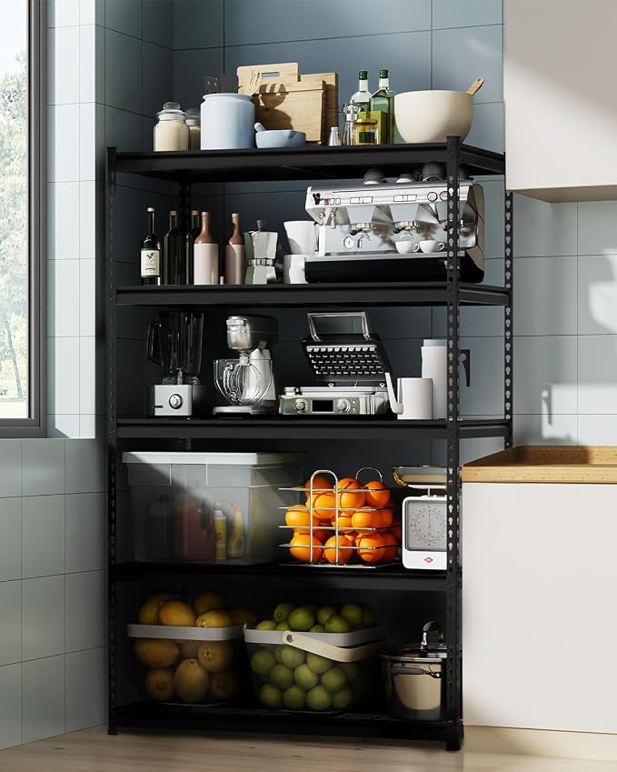 WORKPRO 5-Layer Heavy Duty Metal Storage Rack, 48”W x 24”D x 72”H, Adjustable Shelving Unit with 4000 lbs Total Load Capacity, for Garage, Kitchen, Bathroom, Warehouse