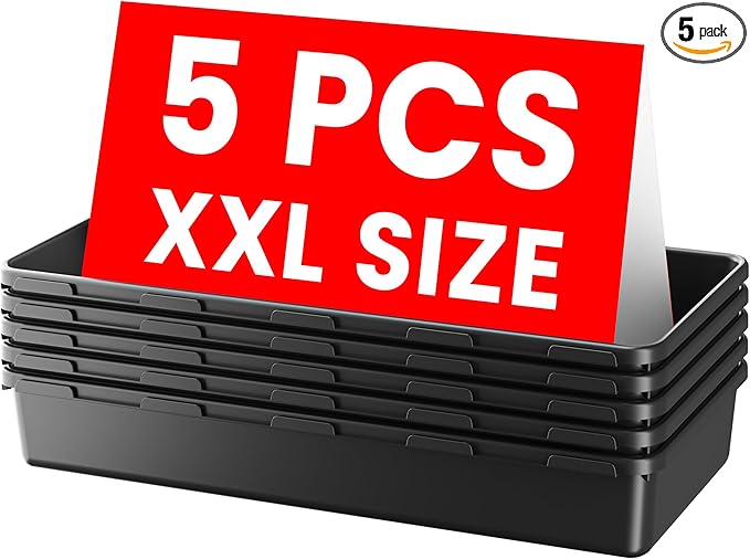 A-LuGei【XX-Large Size【5 Pcs】 Tool Box Organizer Tray Divider【Single Size】 Desk Drawer Organizer Bin, Garage Organization and Storage Toolbox for Rolling Tool Chest Cart Cabinet WorkBench Part Widget