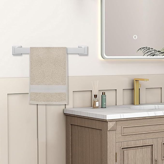 JOPOFI 5 Piece Towel Bar Set - 15.7 Inch Bath Towel Holder - Brushed Nickel | Stainless Steel Towel Racks for Bathroom Wall Mounted, Towel Rod for Bathroom Wall