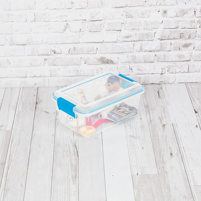 Sterilite 24-Pack Gasket Box, Weather-Resistant Storage Bins with Latching Lids, 7.5 Quart - Heavy-Duty Organizing Containers for Closet, Bathroom, and Office