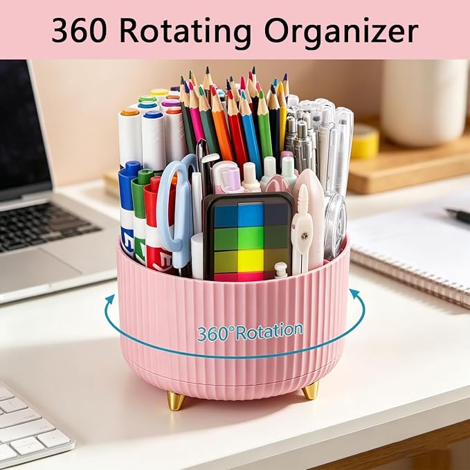 Office Supplies,Pink Desk Accessories,Office Supplies Set,Desk Organizer,Stapler,Tape Dispenser,Scissors,Staple Remover,Binder Clips,Staples,Ballpoint Pen,Index Tabs with Ruler,Clear Tape.10pcs