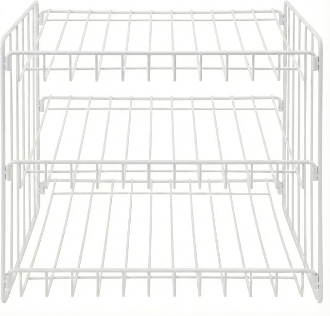 Kitchen Details 3 Tier Can Storage Organizer Rack in White