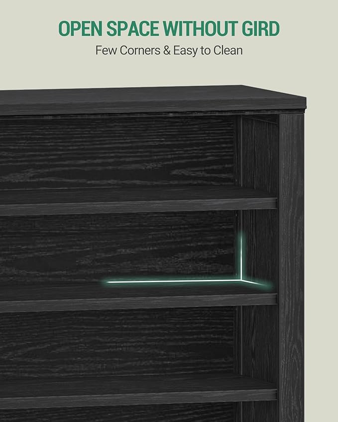 Hzuaneri Shoe Storage Cabinet,10 Tiers Farmhouse Tall Shoe Cubby Organizer | Freestanding Shoe Cabinets, Wooden Shoes Rack with Cubby, 36-40 Pairs, for Entryway, Living Room, Black SR59204X