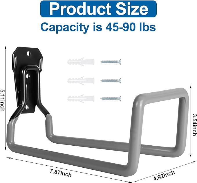 PeoMev 2PCS Water Hose Holder Wall Mount Metal Hose Hanger Garden Hose Rack | Heavy Duty Hose Storage for Outside Water Hose