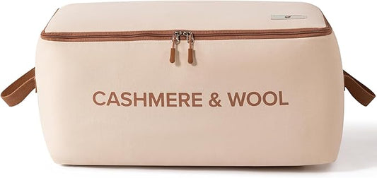 100% Cotton Cashmere & Wool Storage Bag – Breathable Sweater Storage Bag for Cashmere, Wool, Knitwear & Delicate Garments – Dust & Moisture Protection