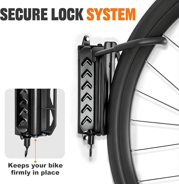 QAQ Swivel Bike Wall Mount, Vertical Bike Rack Garage Holds Up to 66lbs, Bike Hooks for Garage Space-Saving, Easy to Install - 2 Pack