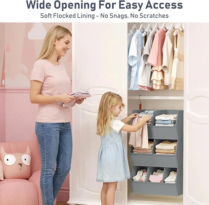 Hanging Closet Organizer Extra Large, Clothes Hanging Shelves for Closet with Divider, Collapsible Closet Storage System, Fabric Storage Bins for Home, Dorm, Rv, Sweaters, Handbags, Underwear, Sock