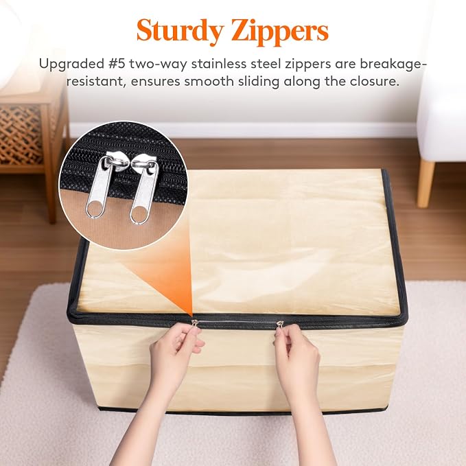 Lifewit 4 Pack Clear Clothes Storage Bags, 90L Plastic Blanket Vinyl Foldable Moving Bags with Zipper, Closet Organizers and Storage Containers for Bedding, Duvet, Pillow
