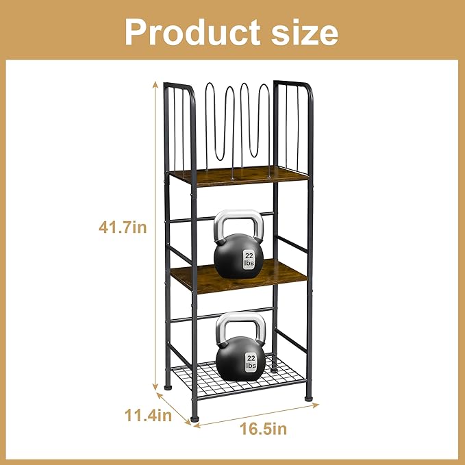 3-Tier Freestanding Towel Racks for Bathroom, Towel Rack Stand | Detachable M-shaped Dividers for Bath Towel Storage Premium Iron & Wood Holder Crafted for Bathroom Organization
