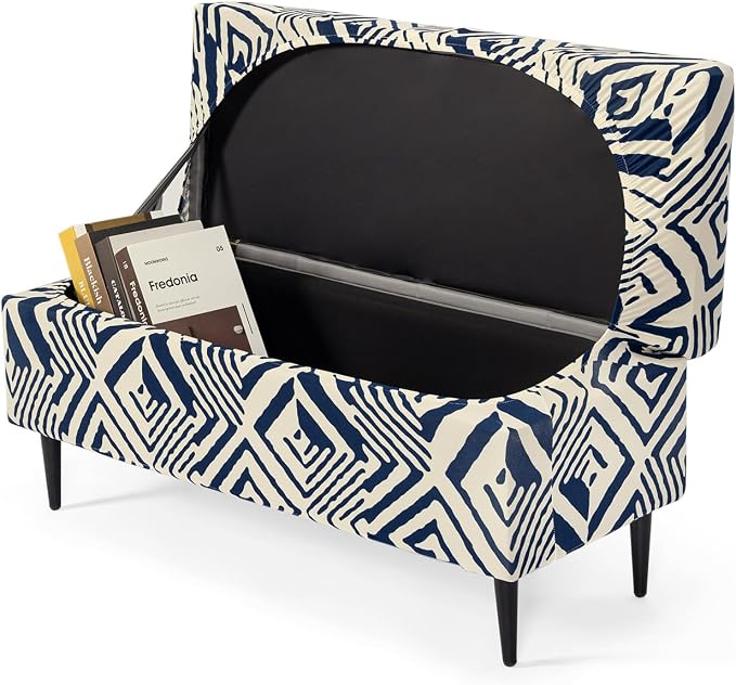 FUANGUI Ottoman Cover Slipcovers Rectangular Folding Stretch | Storage Bench Footrest Sofa Stool Covers Footstool Protector with Elastic Bottom, Removable Washable,Medium