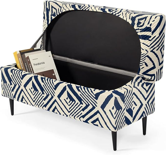 FUANGUI Ottoman Cover Slipcovers Rectangular Folding Stretch | Storage Bench Footrest Sofa Stool Covers Footstool Protector with Elastic Bottom, Removable Washable,Medium