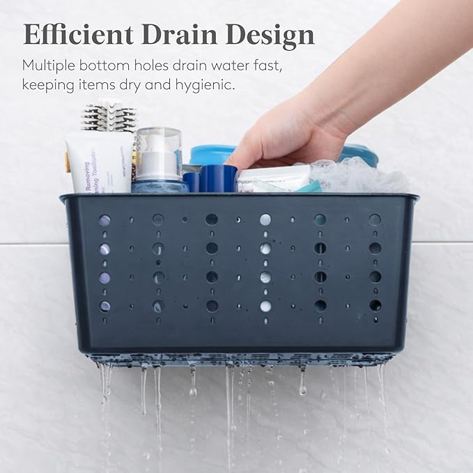 Lifewit Shower Caddy Portable, Caddy Organizer with Handle and Adjustable Dividers, Plastic Shower Basket for Dorm Room Essentials, College, Bathroom, Pink, 2 Packs