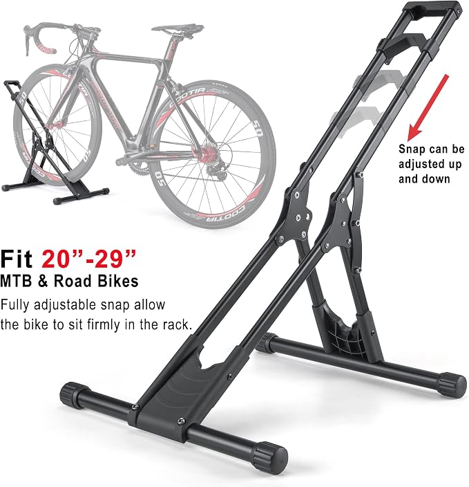 CHEPARK Bike Floor Stand Rack- Indoor Bike Stand for Garage/Home - Bike Storage Bicycle Parking Rack Fit 20”-29” Mountain Road Bikes (3 Bike Rack)