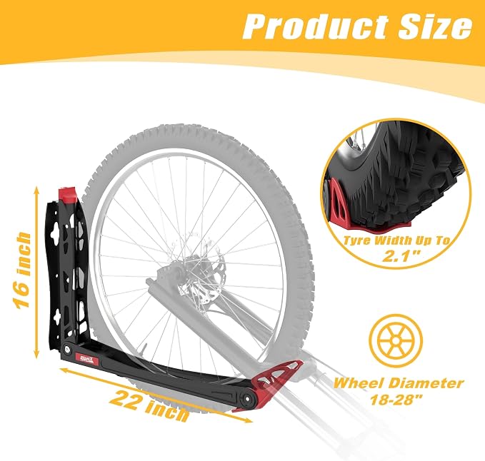 TORACK BIKEPAL Space Saving Wall Mounted Swivel Bike Racks, Vertical Bike Wall Hangers for Garage Storage Solution (2 Pack)