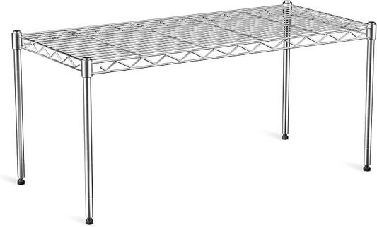 1-Tier Wire Shelf Rack,Single Metal Shelves Rack,1 Tier Metal Shelf,Chrome | 30"Wx14"Dx17"H,Height Adjustable Metal Wire Shelving Unit and Storage for Kitchen,Cabinet,Countertop,Under-Sink,Closet,Pantry