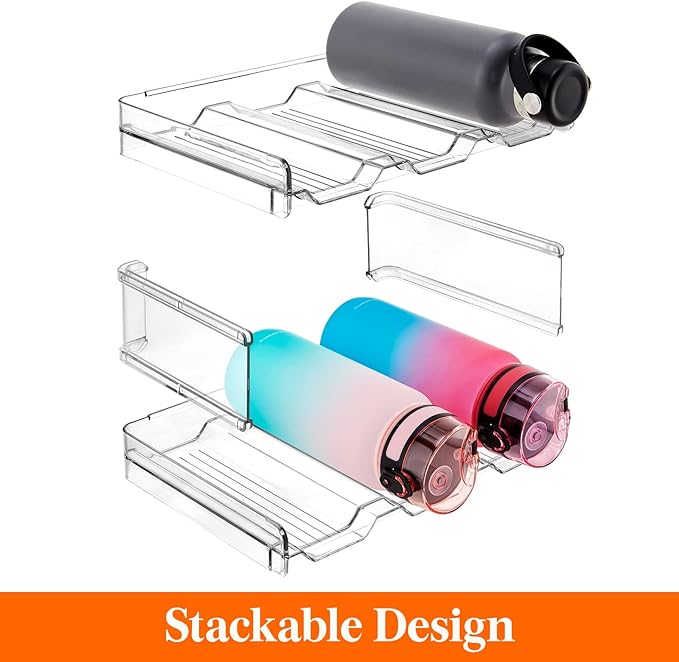 Lifewit 4 Tier Stackable Water Bottle Organizer for Cabinet, Plastic Bottle Holder Fits 12 Bottles/Tumblers up to 3.8" Diameter for Pantry/Countertop/Cupboard, 28 x 19 x 34 cm/11 × 7.5 × 13.4"