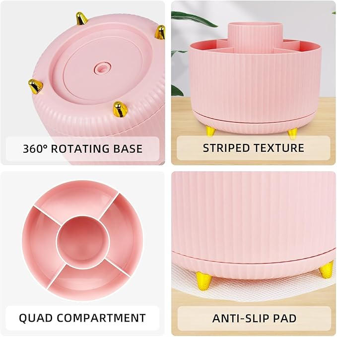 Pink Office Desk Accessories, 15pcs Office Supplies 360°Pen Holder , Stapler, Staple Remover, Tape Dispenser,Tape Refills, Binder Paper Clips Kit, Scissor, Cute Desk Accessories for Women Gift Set