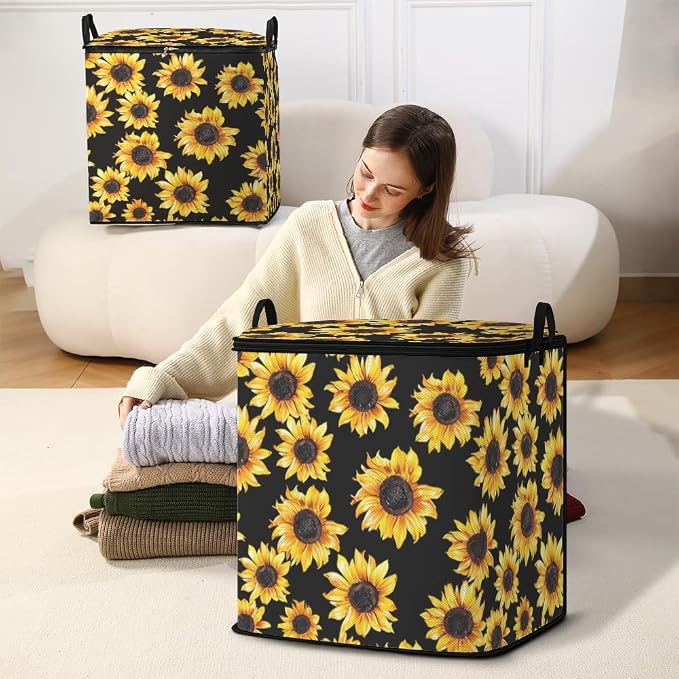 2pcs blanket storage bag for under bed,closet organizers 95L | clothing sweater sheet bedding comforter duvet quilt pillow toy storage bags with lids,dorm room essentials for containers