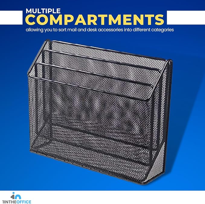 1InTheOffice 3 Tiers File Folder Organizer, Desk Sorter, Black Mesh
