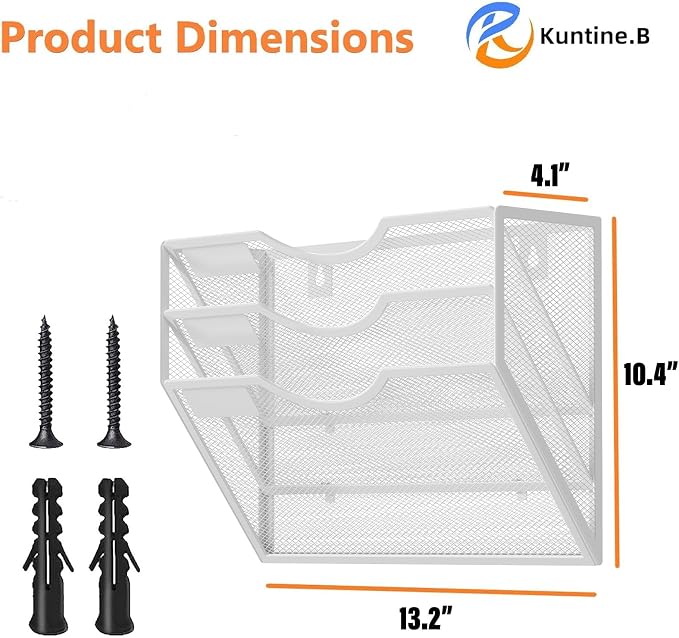 Kuntine.B Wall File Organizer Office Hanging Magazine Holder Wall File Organizer for Office Home