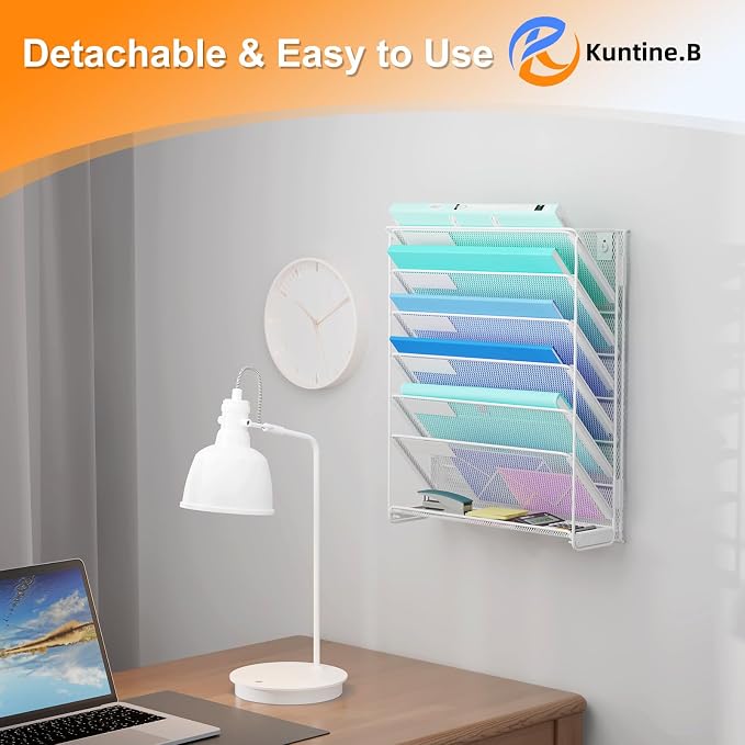Kuntine.B Wall File Organizer Office Hanging Magazine Holder Wall File Organizer for Office Home