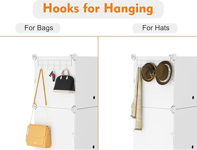 HOMIDEC Shoe Rack Organizer 16 Pair Modular Shoe Storage Cabinet for Closet | PP Plastic, Sturdy Steel Frame, Waterproof, Dustproof, Easy Clean, Shoe Shelves for Closet Garage Hallway Bedroom Entryway