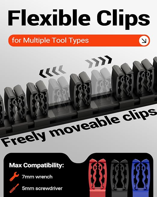 DEHOYI Magnetic Screwdriver and Wrench Organizer for Workshop, Garage | Heavy-Duty Tool Organizer with Magnet & Space-Saving Tool Holder | Gift for Mechanics (2 pcs)