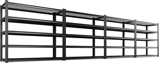 Set of 4 Garage Shelving-3500 lbs 5 Tier Storage Shelves,Adjustable Heavy Duty Metal Shelving Unit and Storage Large Wire Rack,Utility Steel Shelf for Warehouse Industrial Pantry Basement -72"x59"x20"
