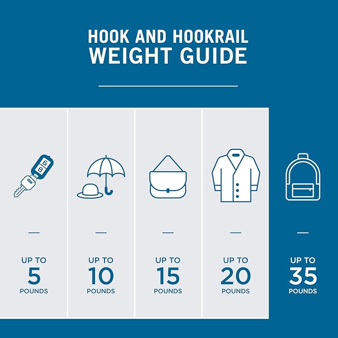 Franklin Brass Heavy Duty (1-Pack) 27" Coat Rack Wall Mount Pure White Hat Rack with 6 Hooks Hanging Hook Rail for Clothes, Towels, Purses, Bags, Kitchen, Entry, Closet Organization RPLR6DJ-PWW-L1