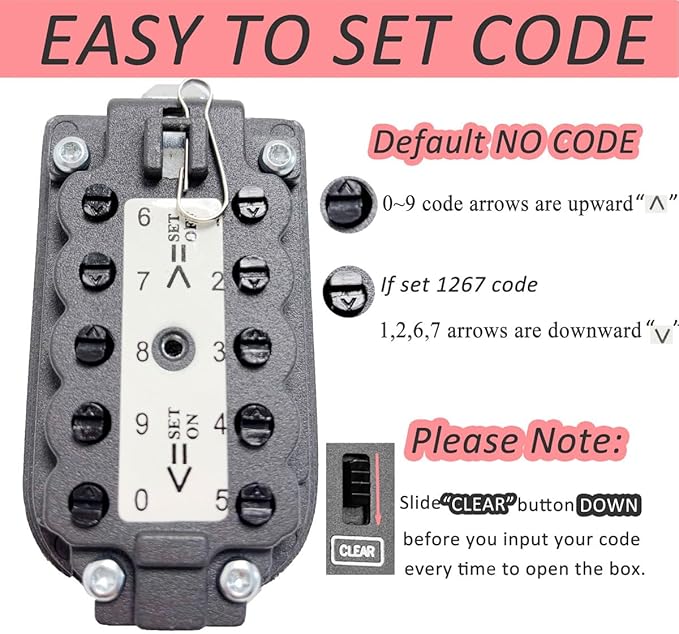 Key Lock Box for Outside Wall Mount, Waterproof Spare Key Storage Box, 10-digits Combination Lockbox Push Button Key Keeper Box for Home Indoor & Outdoor Realtors Landlord Property Management