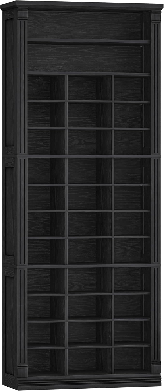 Hzuaneri 13 Tiers Shoe Storage Cabinet, Tall Shoe Cabinet with Cubby | Wooden Shoes Organizer for Closet, 39 Pairs, Shoes Cubby Organizer for Entryway, Hallway, Bedroom, Black SR31004X