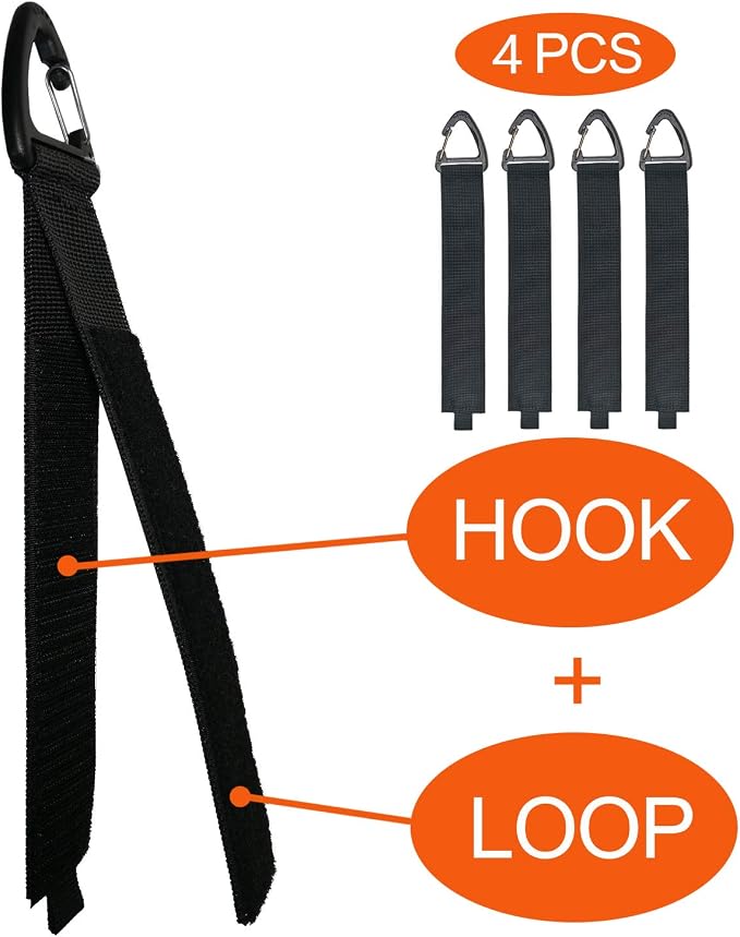 ZTSXLLIM Extension Cord Holder Organizer, Garage Organization and Storage | 4 Pack,16-Inch Extension Cord Wrap Strap, Extension Cord Hanger with Carabiner, Holds Up to 50 lbs, electrical cord organizer