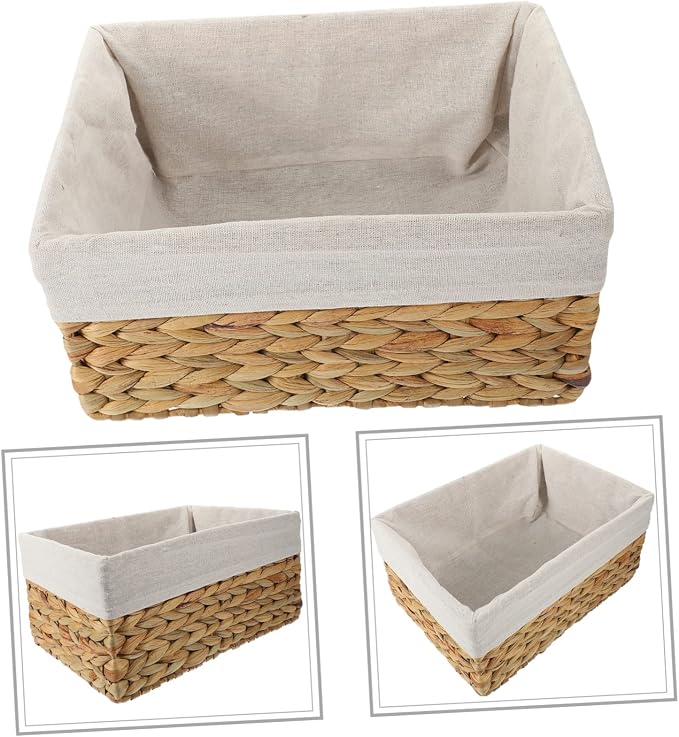 Cabilock Woven Straw Storage Basket for Organizing Sundries Decorative Basket for Bathroom Home Decor Natural Handmade Design for Items Chic Farmhouse Style