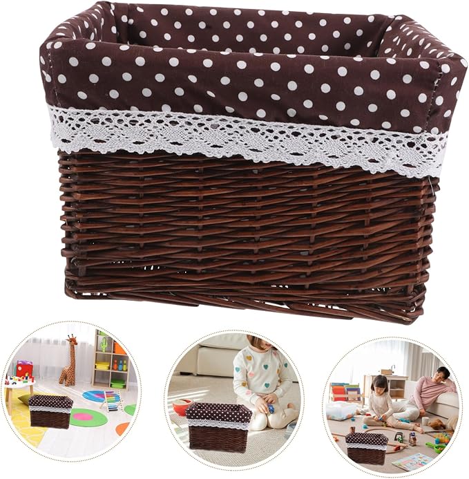 ABOOFAN Woven Storage Basket Capacity Decorative Wicker for Shelves Cube Organizer for Bedroom Room Bathroom Laundry and Pantry Handwoven Design