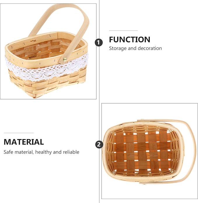 Hemoton Handwoven Flower Storage Basket Elegant Desktop Decorative Container for Festivals Weddings and Home Organization Unique Design Safe and Reliable Material for Plant Display