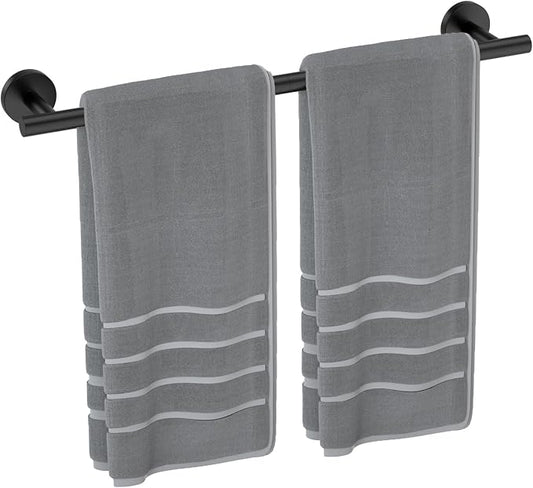 Luxbaro 24 Inch Matte Black Towel Bar, Thicken, Total Length 26-Inch | Towel Rack for Bathroom Wall, SUS304 Stainless Steel Towel Rod, Modern Home Decor
