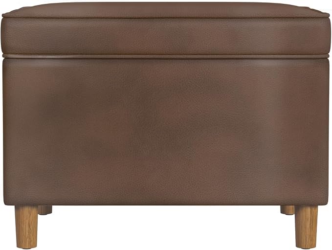 Spatial Order 24" Dinah Collection Storage Ottoman - Brown Faux Leather