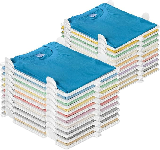 Tshirt Organize for Closet Storage,Shelves for Bedroom Storage | Space-Savin Clothing Organizer for Home Storage ,Ideal for Tshirts ,Sweater ,Pants Storage in Bedroom and Dormroom 20 Pack