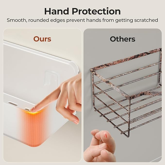 Orimade Shower Caddy 3-Pack, No-Drill Adhesive Shelves for Bathroom, Rustproof ABS Storage Organizer Set, Clear
