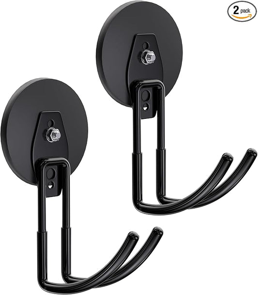 ENUODA Strong Magnetic Hooks Heavy Duty Magnetic Garage Hook, Large Magnet Hooks for Hanging Garden Tool, Broom, Shovel, Hose, Extension Cord, Container, Tool Chest, Shed, Storage & Organization, 2PCS