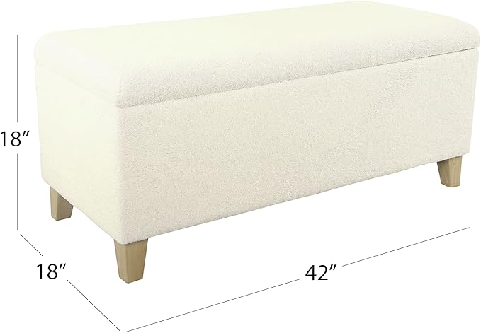 HomePop 42" Sherpa Storage Bench - Cream