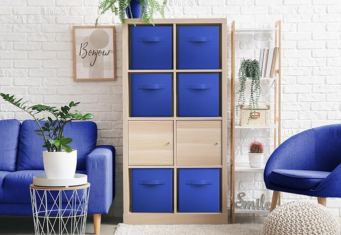 Sorbus Fabric Storage Cubes - 6 Foldable Storage Bins for Organizing Pantry, Cubbies, Toy Box - Clothes Storage & Closet Organizer - 13 Inch Collapsible Cube Baskets for Shelves with Handle
