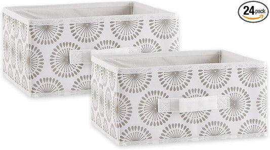 DII Non Woven Polyester Storage Bin, 11x11x5.5-inch, Starburst Gray, 2 Piece (Pack of 12)