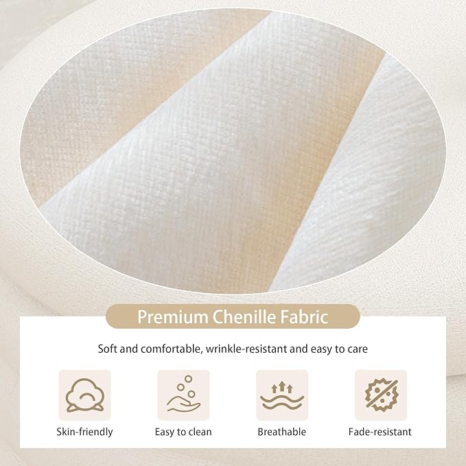 Ball & Cast 40" Oval Ottoman with Storage, Chenille Upholstered Entryway Bench with Safty Hinges for Living Room, End of Bed, No Assembly Required,White