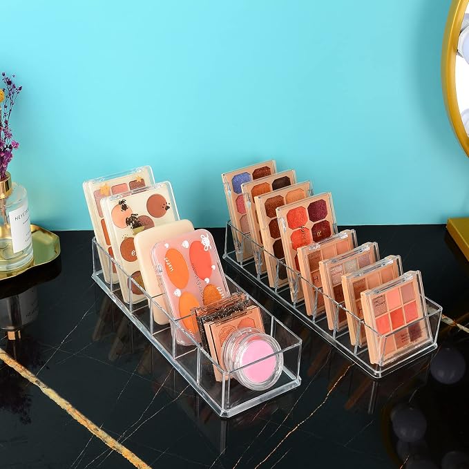 JessLab Acrylic Organizers, Bathroom Organizer for Drawer, Cosmetic Display Cases for Vanity, Countertop, Desk, Kitchen, and Makeup Storage, 8-Section