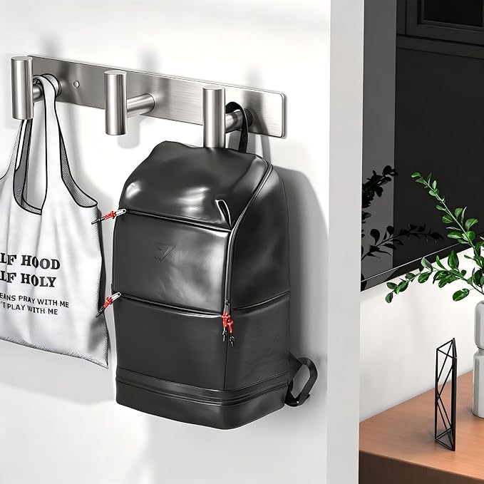 Wall Mounted Coat Rack-3 Hooks, Heavy Duty Stainless Steel Wall Hooks for Towel Coat Bag, Hat Rack Coat Hanger Coat Hooks Towel Racks for Bathroom Entryway Kitchen Office (Silver, 1 Pack)