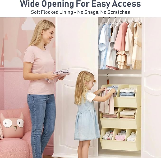Hanging Closet Organizer Extra Large, Clothes Hanging Shelves for Closet with Divider, Collapsible Closet Storage System, Fabric Storage Bins for Home, Dorm, Rv, Sweaters, Handbags, Underwear, Sock