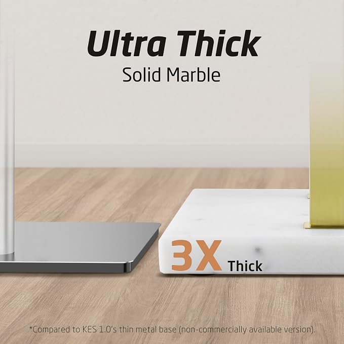 KES Brushed Gold Standing Towel Rack, 37" H, Heavy Marble Base, Bathroom | Equal-Height, Fits Large Bath Towels, Freestanding Design, Modern Luxury, 18/8 Stainless Steel Rustproof