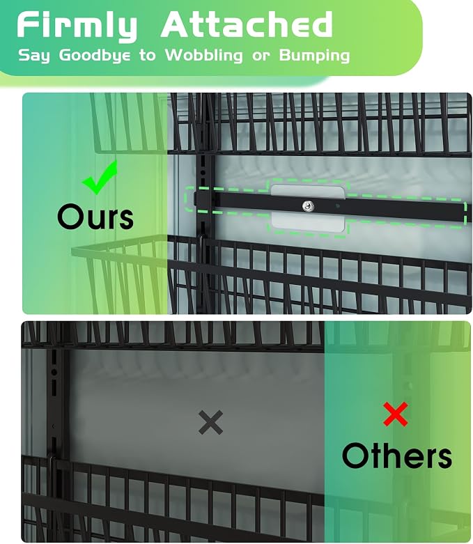 Mefirt Over The Door Pantry Organizer, 6-Tier Black Deep Baskets | Pantry Hanging Organizers and Storage, Adjustable Heavy-Duty Metal for Home & Kitchen, Back of Door Seasoning Rack